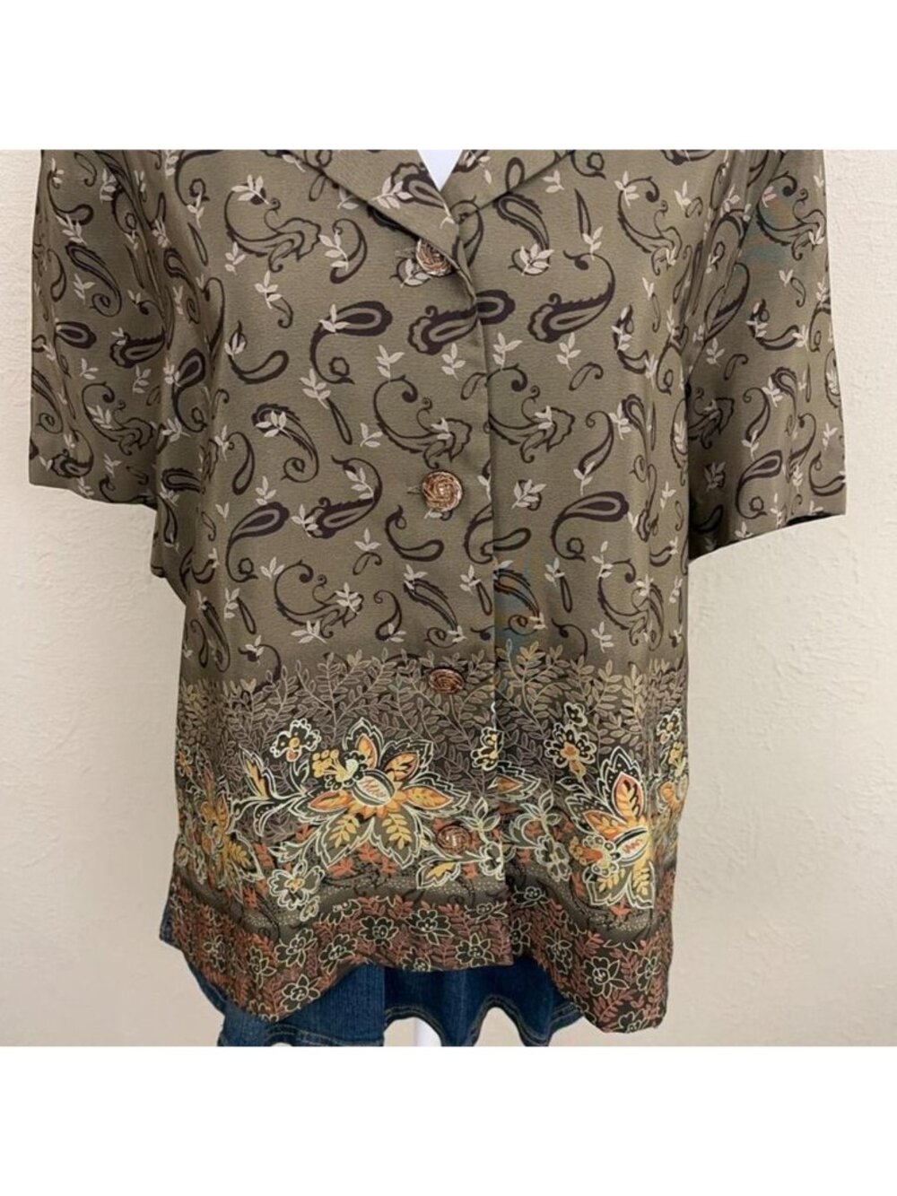 90s paisley boho button down shirt - Picture 4 of 8